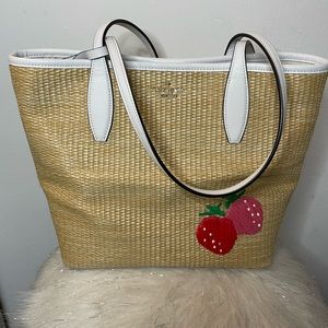 Kate Spade Woven Strawberry Tote